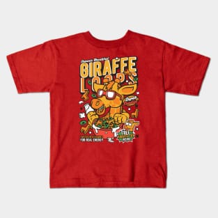 Retro Cartoon Cereal Box // Giraffe Loops // Funny Vintage Breakfast Cereal Kids T-Shirt